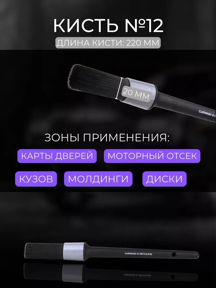 Набор профессиональных кистей для детейлинга BRUSH BOX SMART OPEN, 5 шт — фото 1