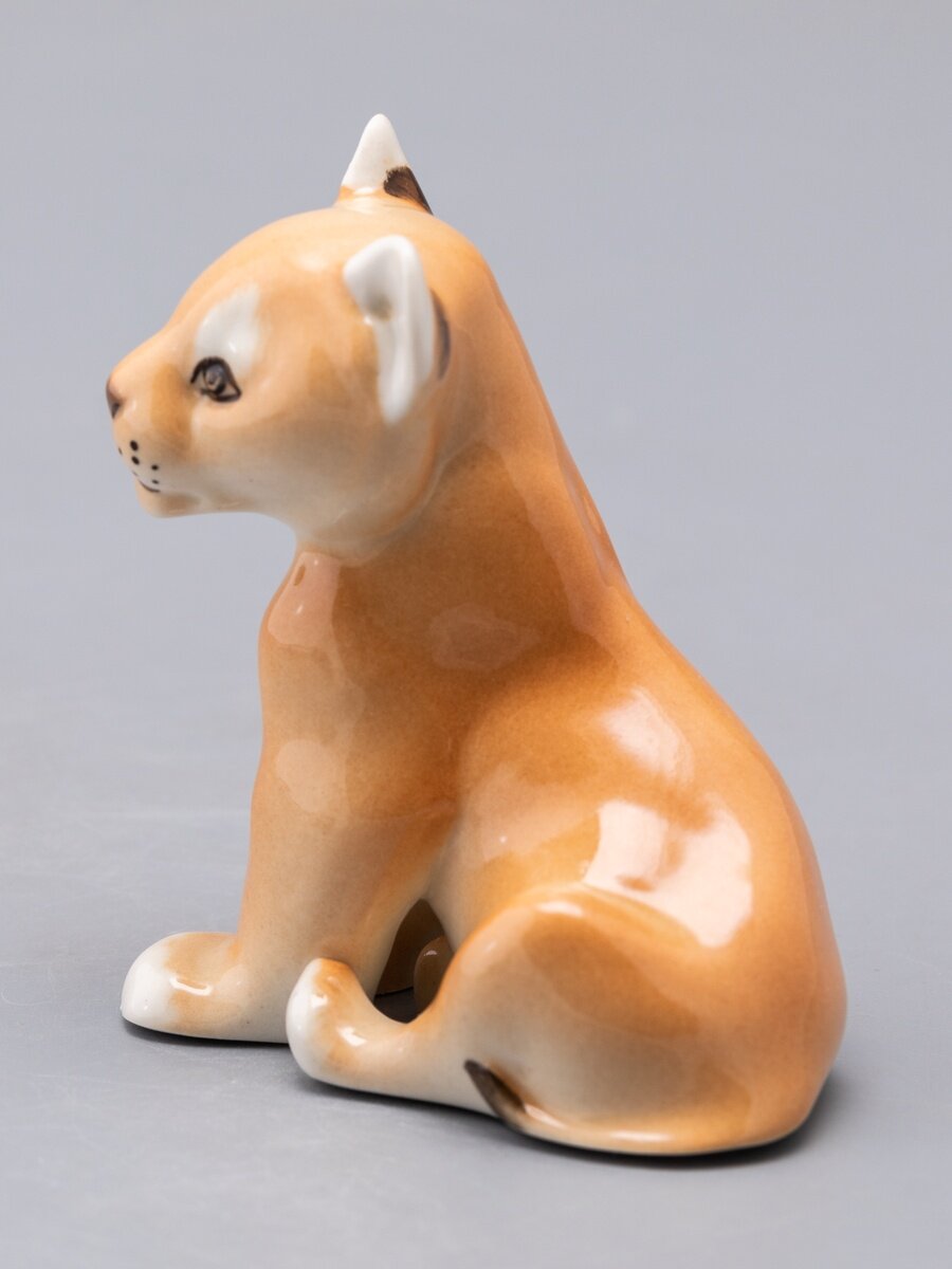 Фарфоровая скульптура Львенок (большой) Императорский фарфоровый завод — фото 1