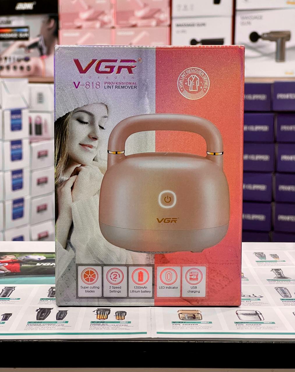 Машинка для удаления катышков, универсальная, VGR V-818 на аккумуляторе