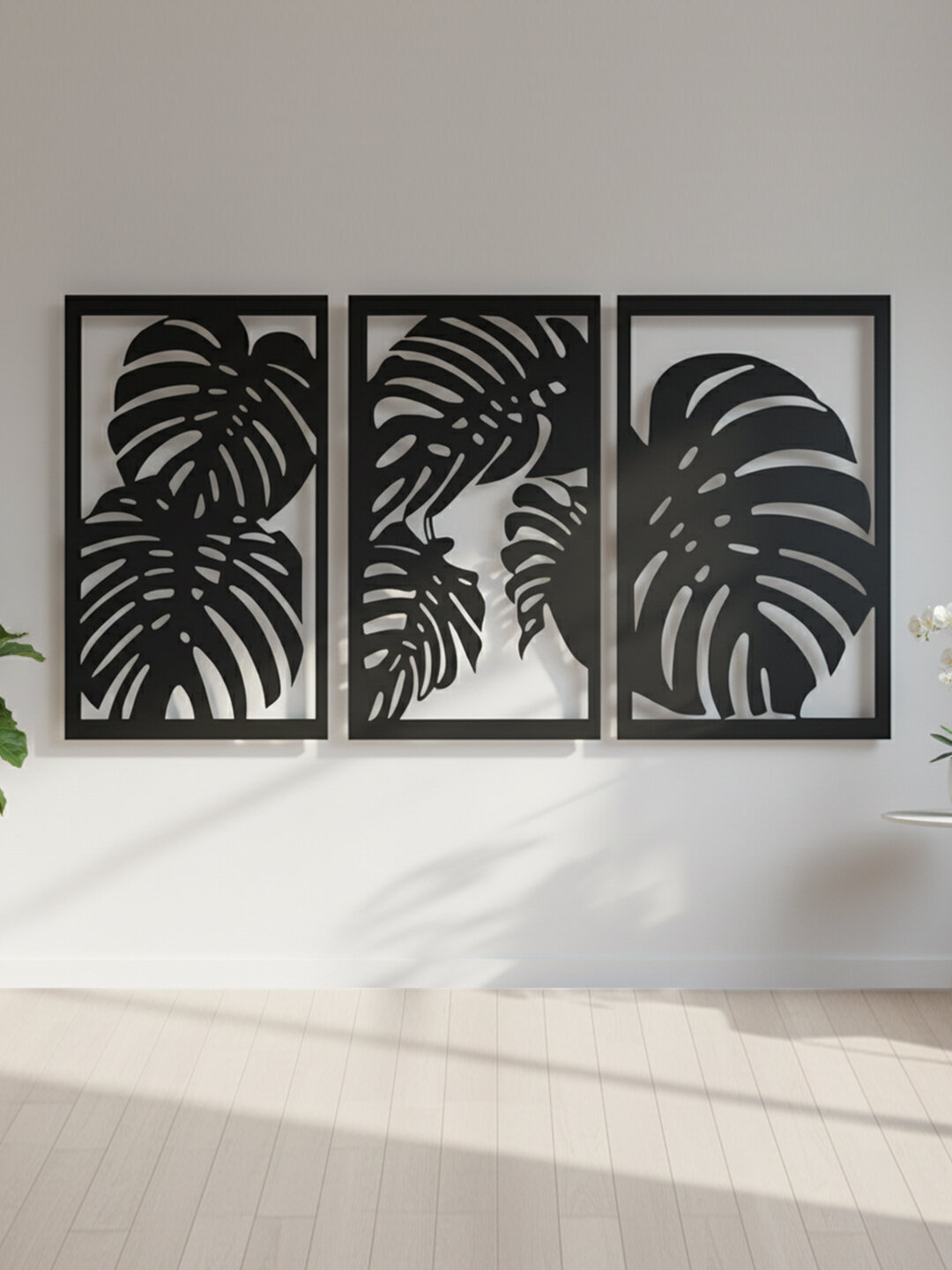 Настенные декоративные панно из дерева набор 3 шт, размер 100×50 см, модерн