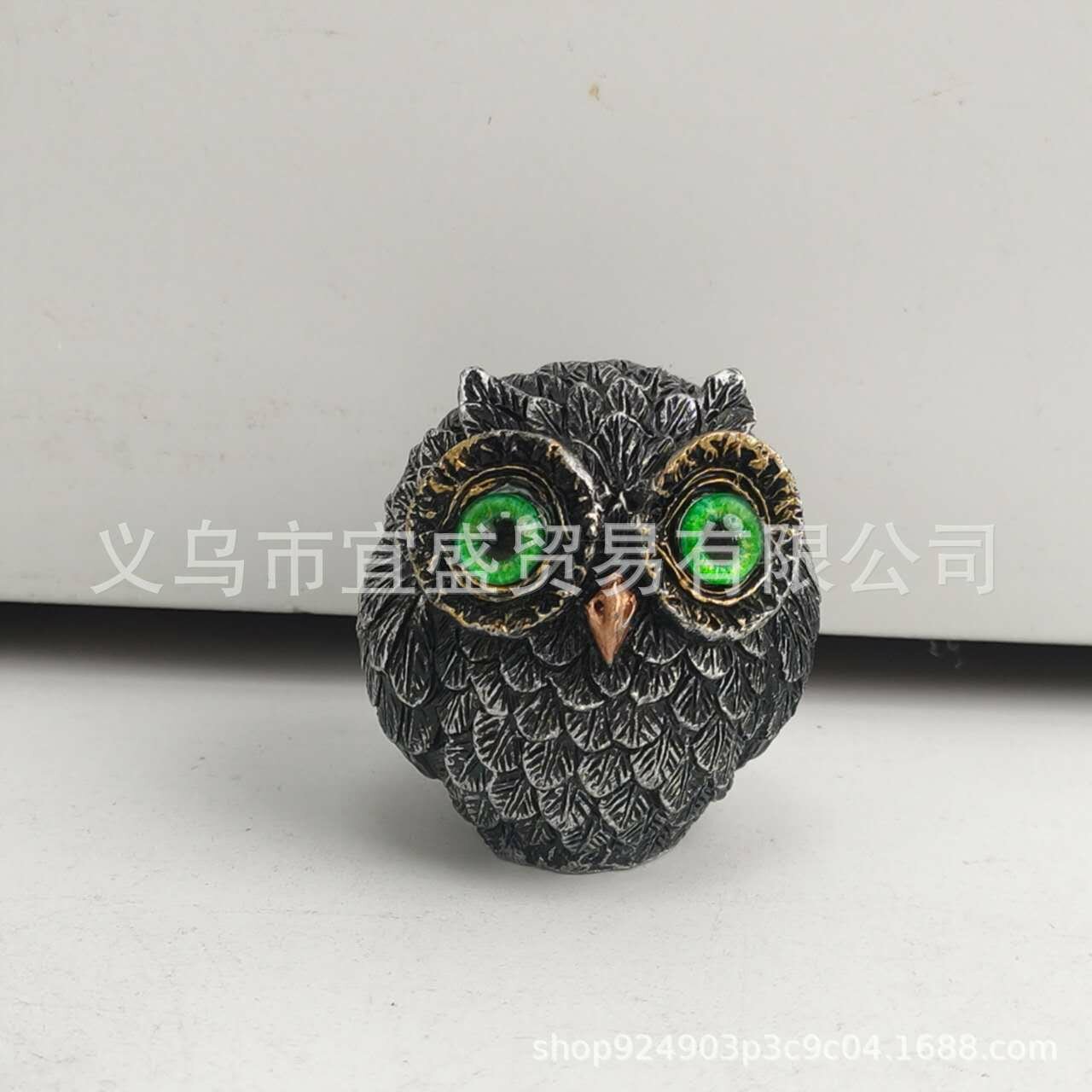 Owl Beads Pendant Новая декоративная фигурка совы из смолы для дома и сада Сова - зеленая