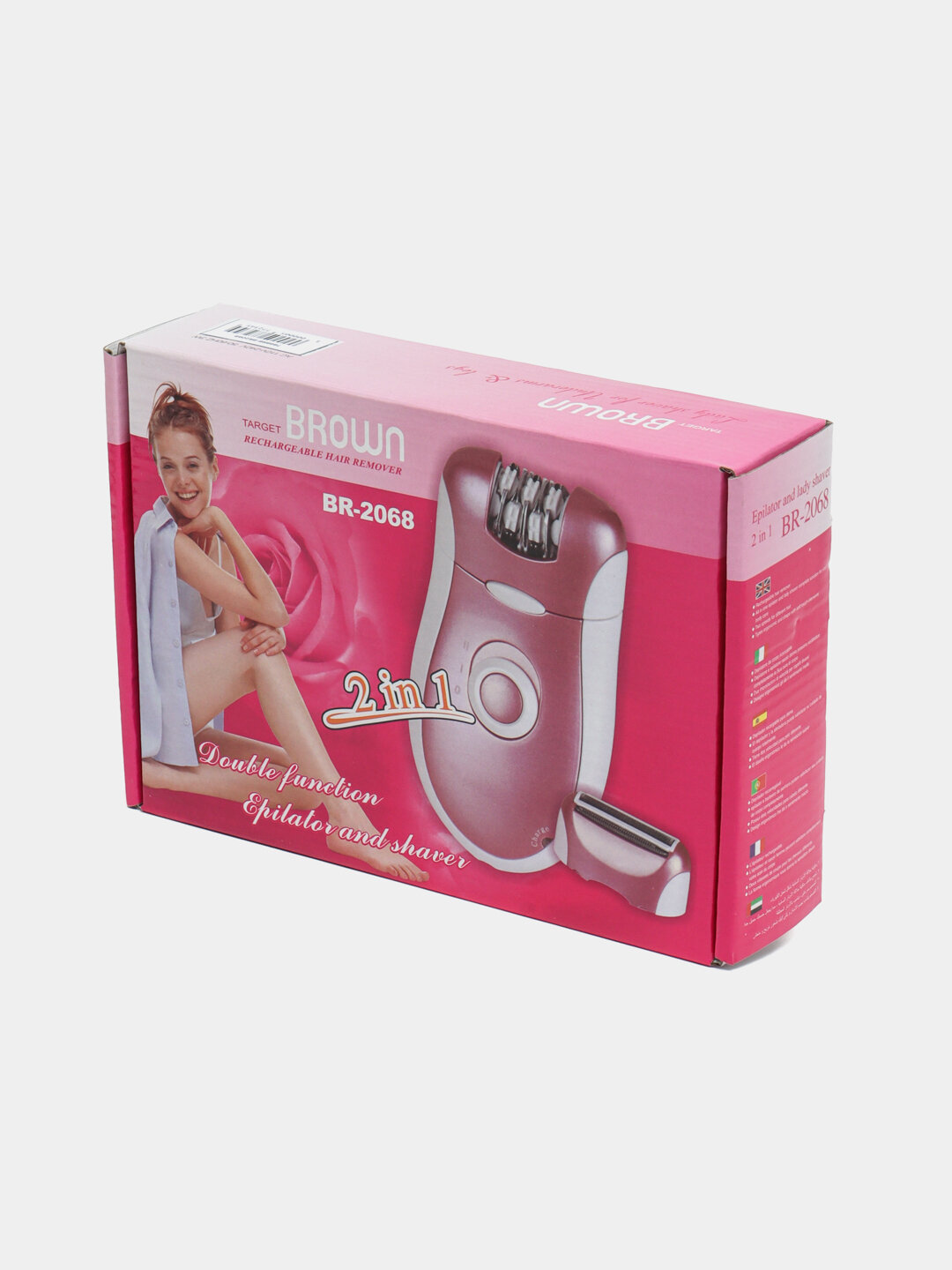 Беспроводной эпилятор для тела Brown BR‑2068 для женщин и девушек, 2 в 1