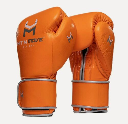 Изображение товара Перчатки боксерские HIT N MOVE ALL DAY Pro Balance Boxing Gloves, 12 унций, оранжевые