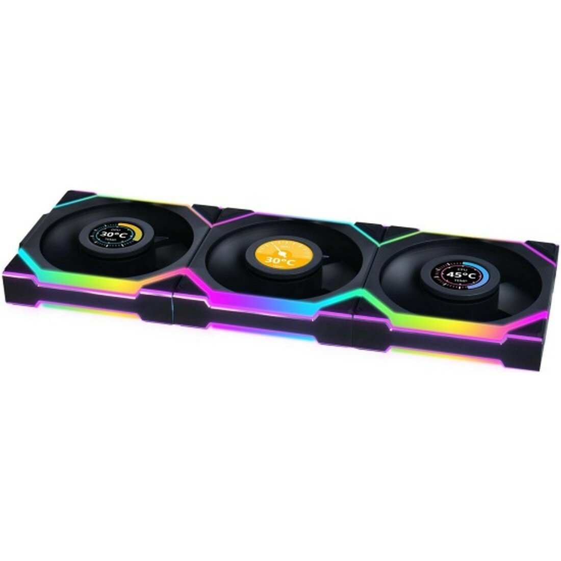 Вентиляторы для корпуса Lian LI UNI FAN SL WIRELESS LCD 120 Black 3шт (G99.12SLLCD1W3B. R0)