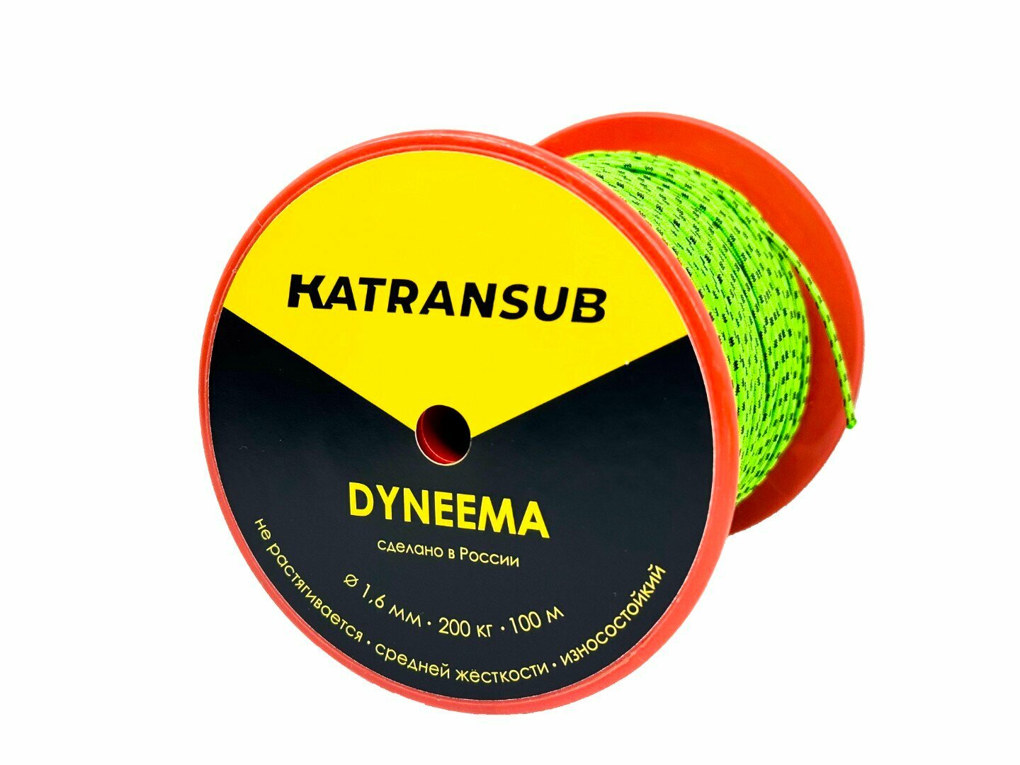 Линь для подводной охоты KATRANSUB DYNEEMA GREEN 16 мм до 200 кг цена за 5 метров