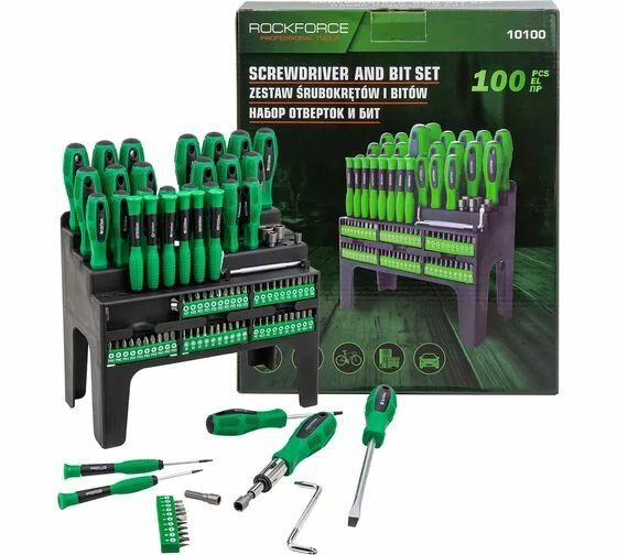 Набор отверток и бит Rockforce 100 предметов RF-10100(64755)