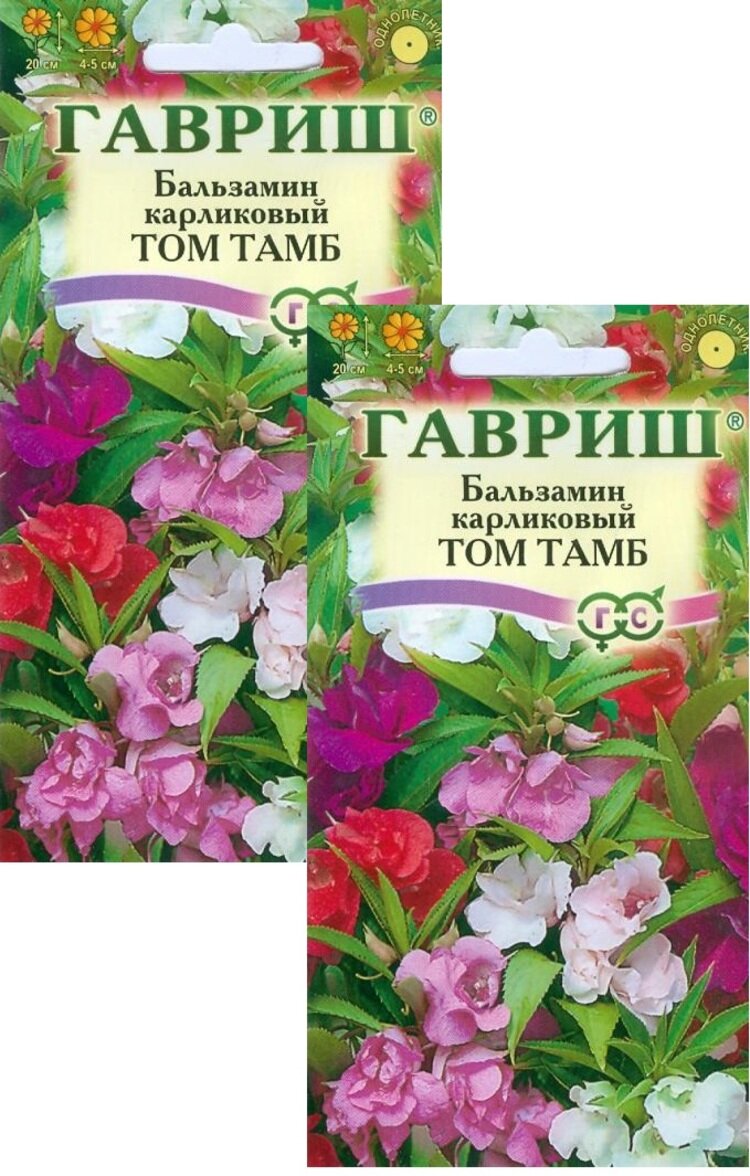 Семена Бальзамин Том Тамб (садовый) карликовый (0,1 г), 2 пакета, Гавриш