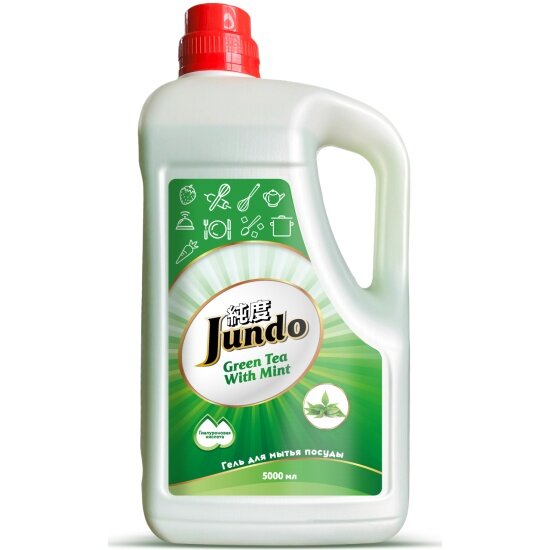 Гель для мытья посуды Jundo PREMIUM Green tea with Mint Зеленый чай и Мята, концентрированный, 5 л
