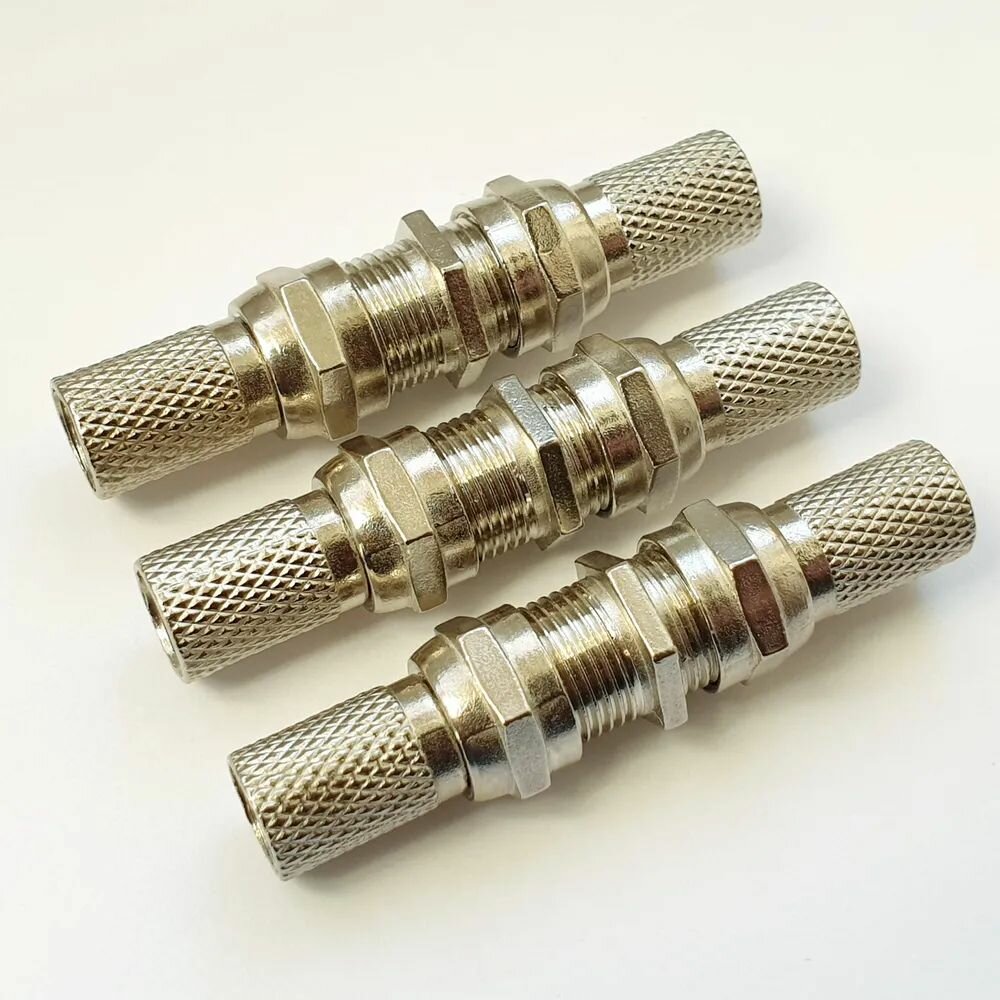 Соединитель ТВ кабеля / 3 шт / F разъем CADENA резьбовой RG6 Коннектор на коаксиальный кабель SAT