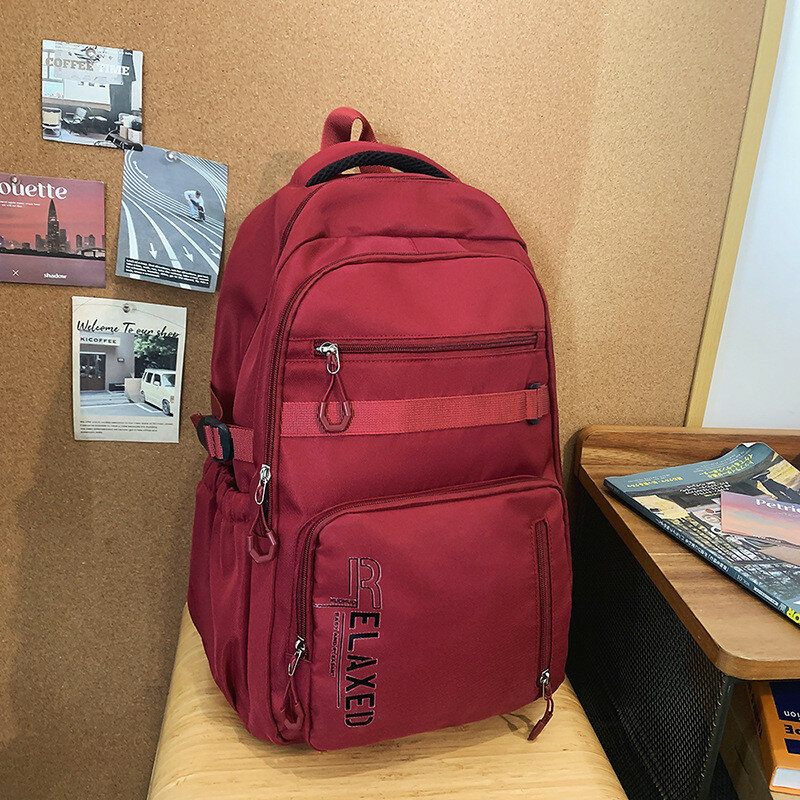 Urban style рюкзак с водонепроницачным нейлоном и отделением для ноутбука для старшеклассников и студентов красный