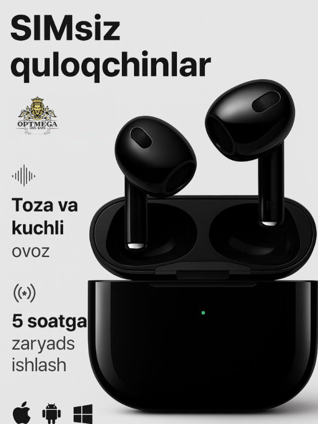 Наушники беспроводные Pods 3 Premium, для iPhone и Android, сенсорные, Airpod, Airpods