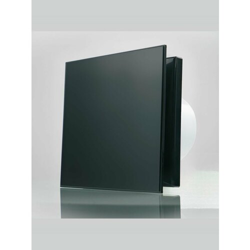 Вентилятор вытяжной, бесшумный, стеклянный, D100 mm. VENTSFERA 100 Серый, таймер, датчик влажности с обратным клапаном