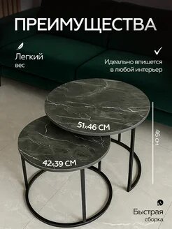 Минималистичный журнальный стол в скандинавском стиле , Функциональный кофейный стол с прочным деревянным каркасом