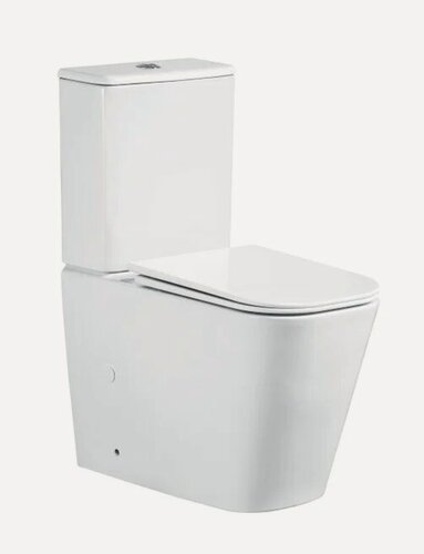 Изображение товара Унитаз-компакт напольный Ceruttispa Manlio СТ10618 с микролифтом, безободковый, антивсплеск, фарфоровый, белый, глянцевый, прямоугольный, с нижним подводом, сиденье для унитаза в комплекте
