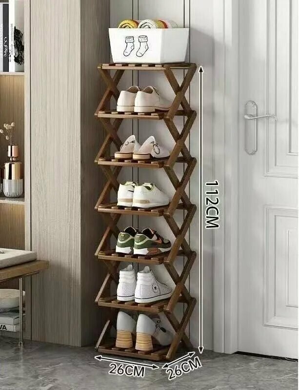 Обувница, Бамбук, ДВП, 26х26х105 см