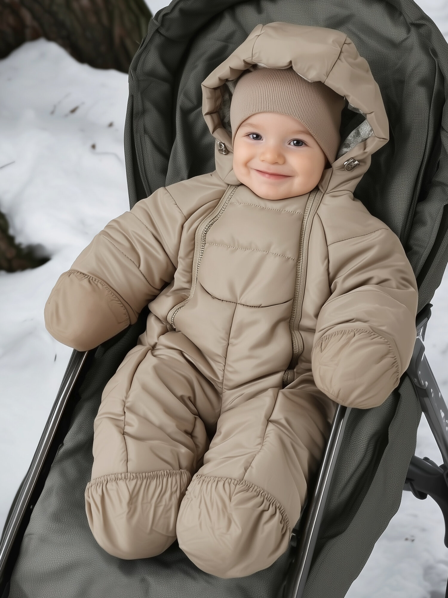 Комбинезон утеплённый Сонный Гномик Байкал, размер 74, , коричневый