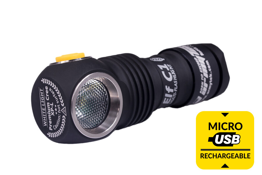 Фонарь Armytek Elf C1 Micro-Usb 980Лм Xp-L (Теплый Свет) + 18350 Li-Ion