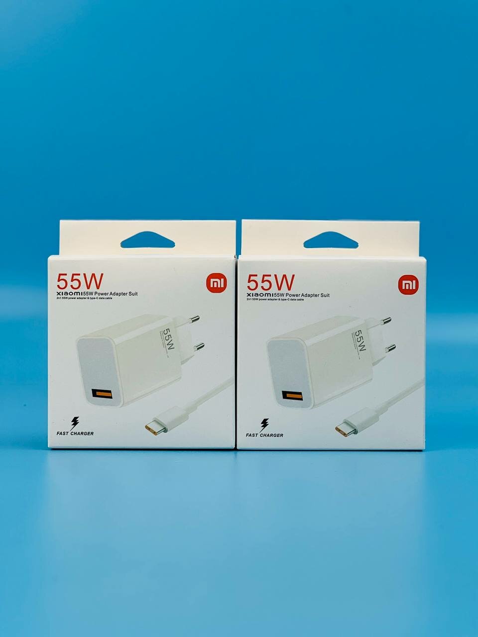 Зарядное устройство Xiaomi 55W, GaN, 2 разъема USB Type-C, мощность 55Вт — фото 1