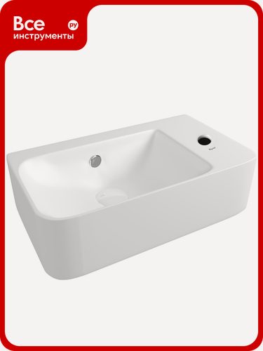 Изображение товара Раковина Teymi Hanna 45 правая, подвесная, белая T50903 ЦБ-, белый глянцевый, стену