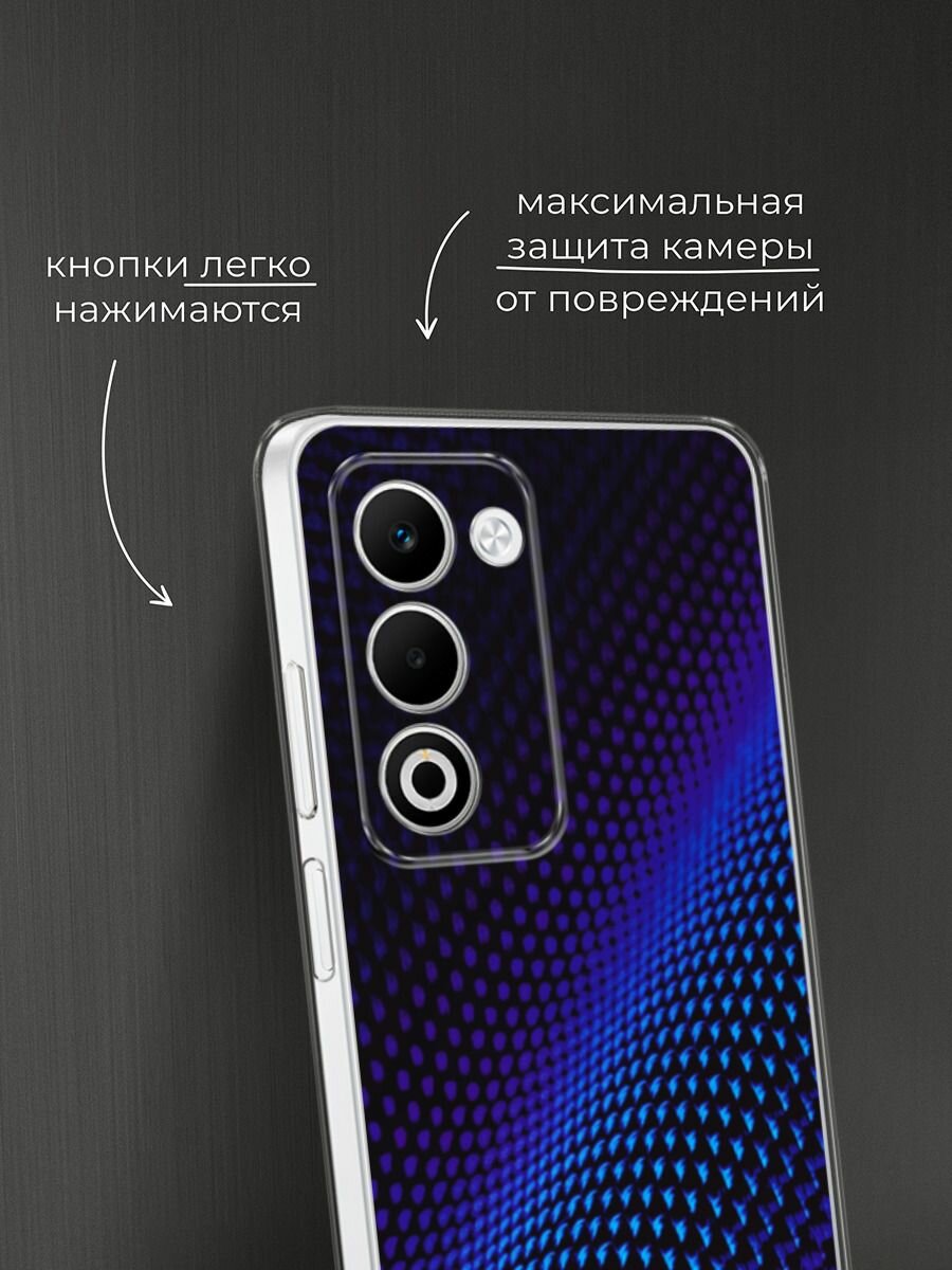 Чехол на Oppo A5 (2025) Global/A5i Pro / Оппо A5 (2025) Глобал/A5i Про с принтом "Синий карбон" — фото 1