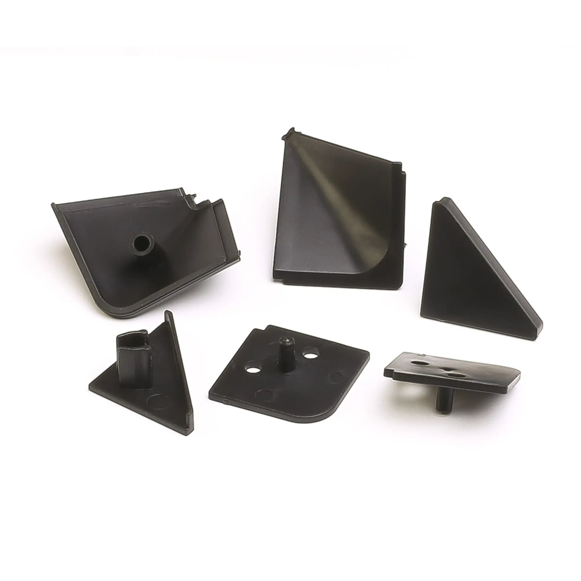 Заглушка для плинтуса 14x8 см ПВХ цвет чёрный 6 шт