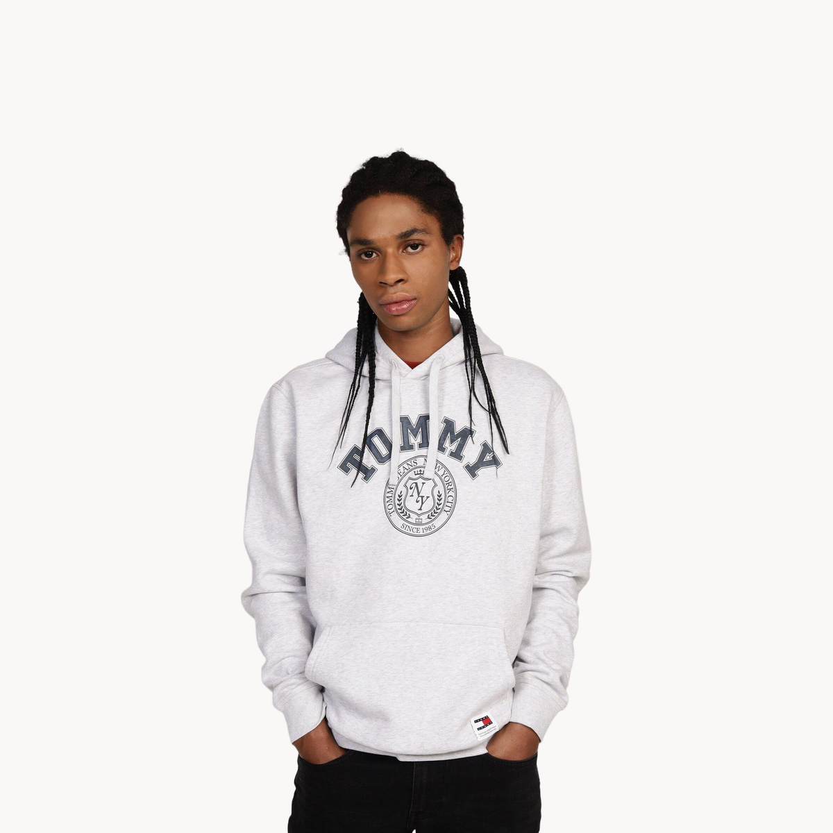 Худи Tommy Jeans, размер L, , серый