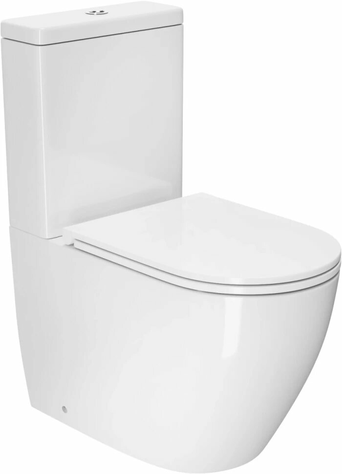 Унитаз-компакт D&K Matrix DT1397516 безободковый, торнадо, с сиденьем микролифт, белый