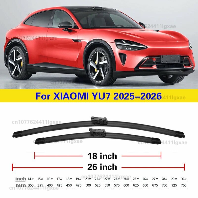 Передние щетки стеклоочистителя для XIAOMI YU7 2025-2026, лобовое стекло, щетки от дождя, автомобильные аксессуары 26 "+ 18"