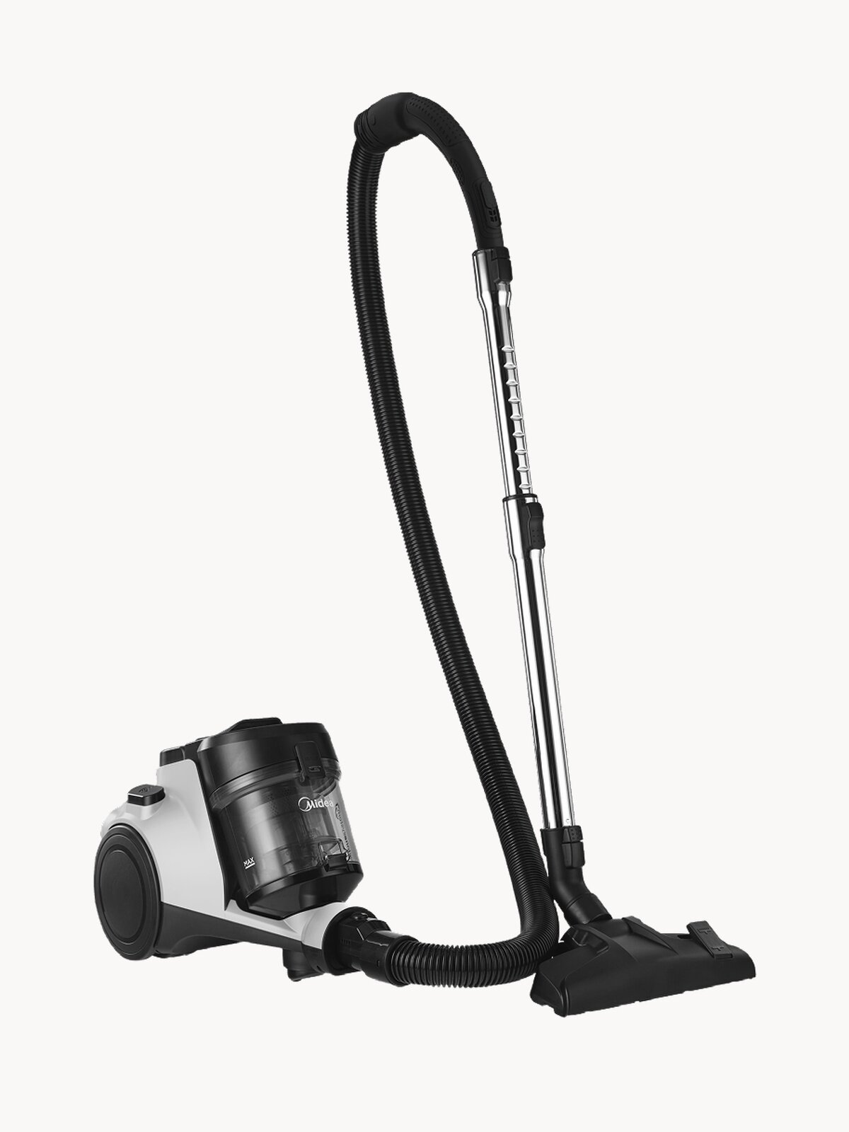 Пылесос бытовой Midea VCS35B180KH, 1800 Вт, контейнер 1.2 л, HEPA-фильтр, регулятор мощности на корпусе, белый
