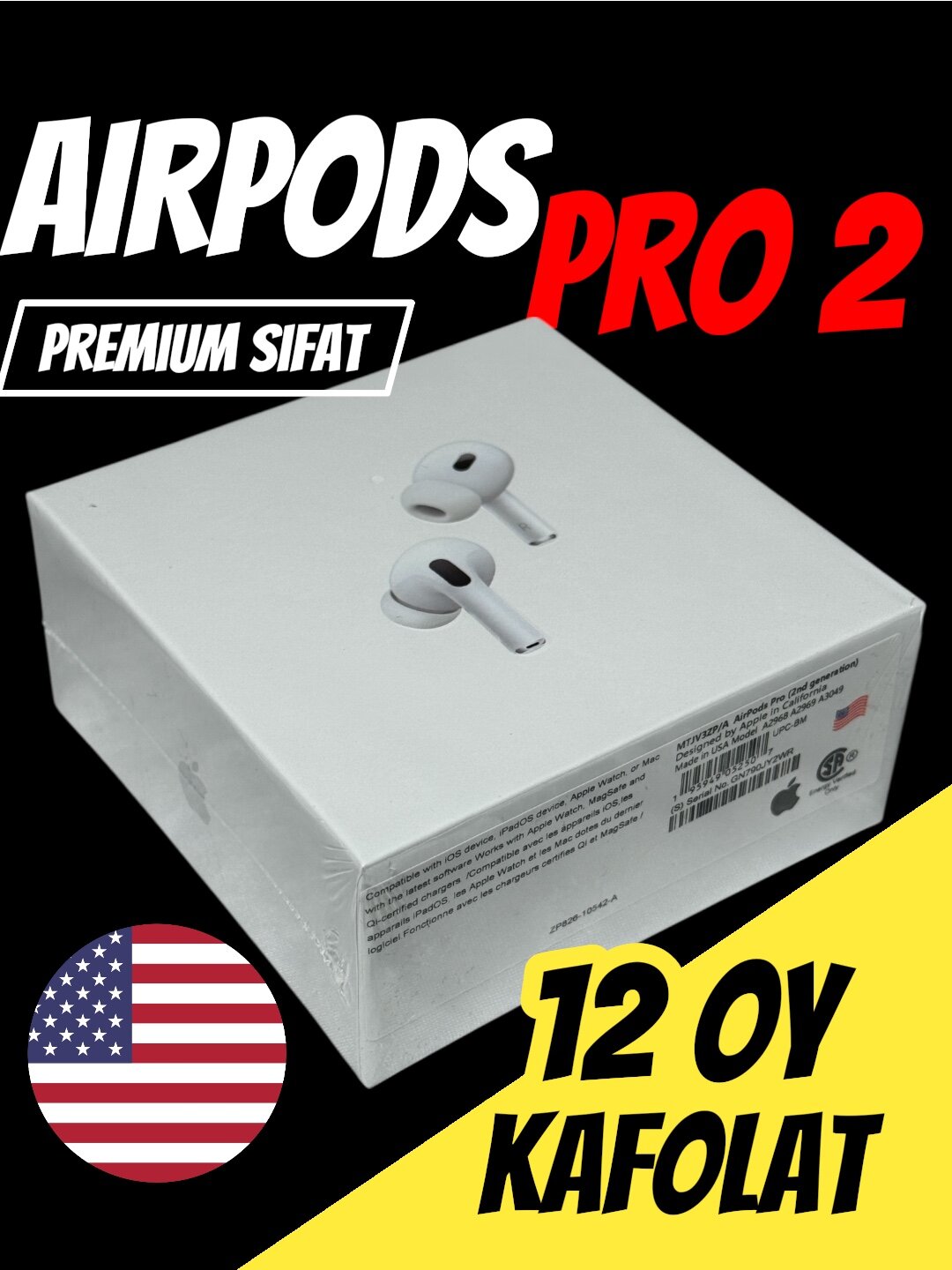 Беспроводные наушники Pods Pro 2 Premium/Беспроводные наушники Airpods 2