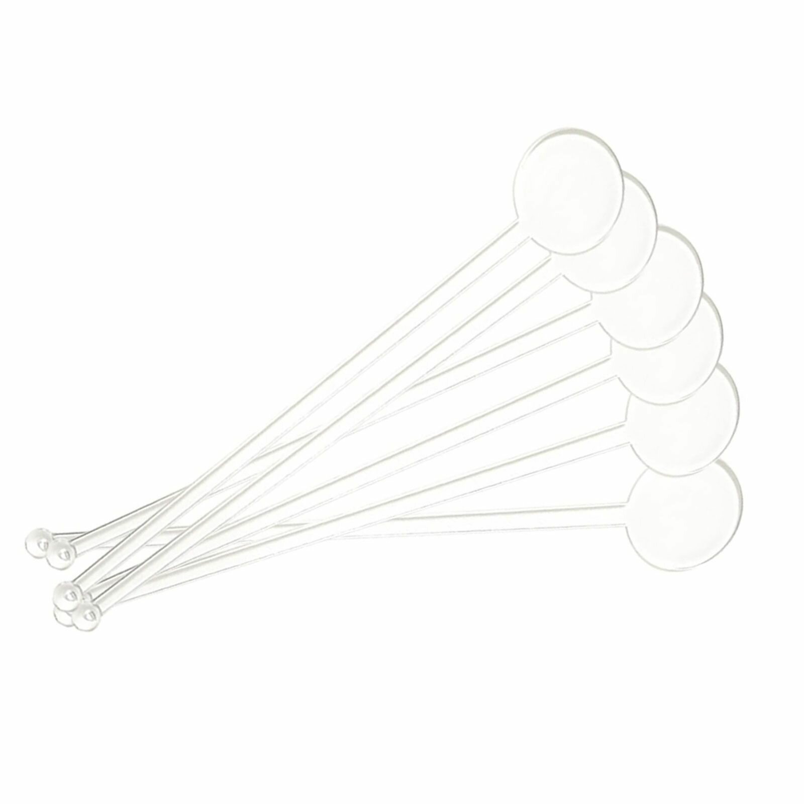 100 штук Прозрачные пластиковые палочки для кофе и напитков с круглым наконечником