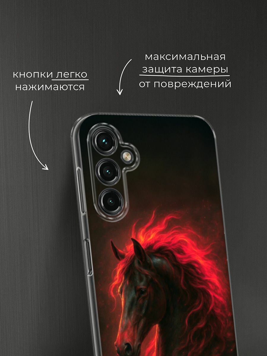 Чехол на Samsung Galaxy A14 4G / Галакси A14 4G с принтом Конь и грива — фото 1