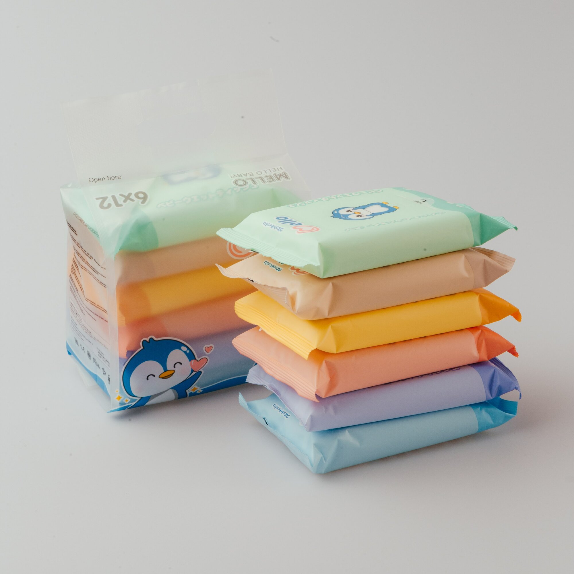 Гигиенические влажные салфетки 6*12 MelloGigienik nam salfetkalar Mello, 6*12 dona