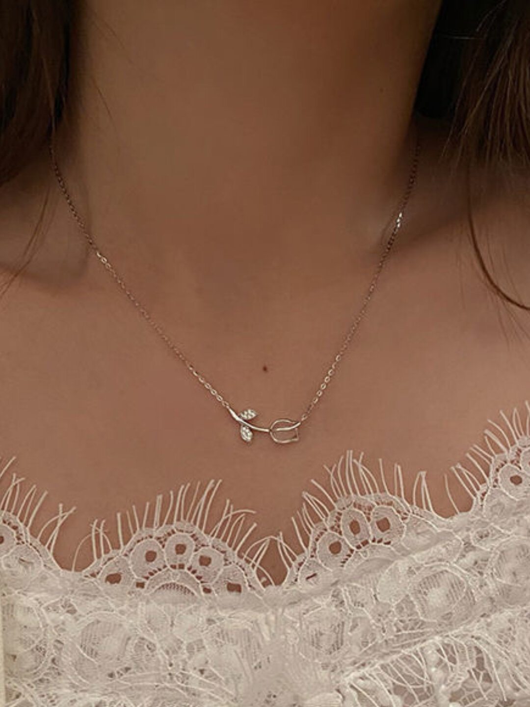 Бусы, длина 16 см, серебряный — фото 1