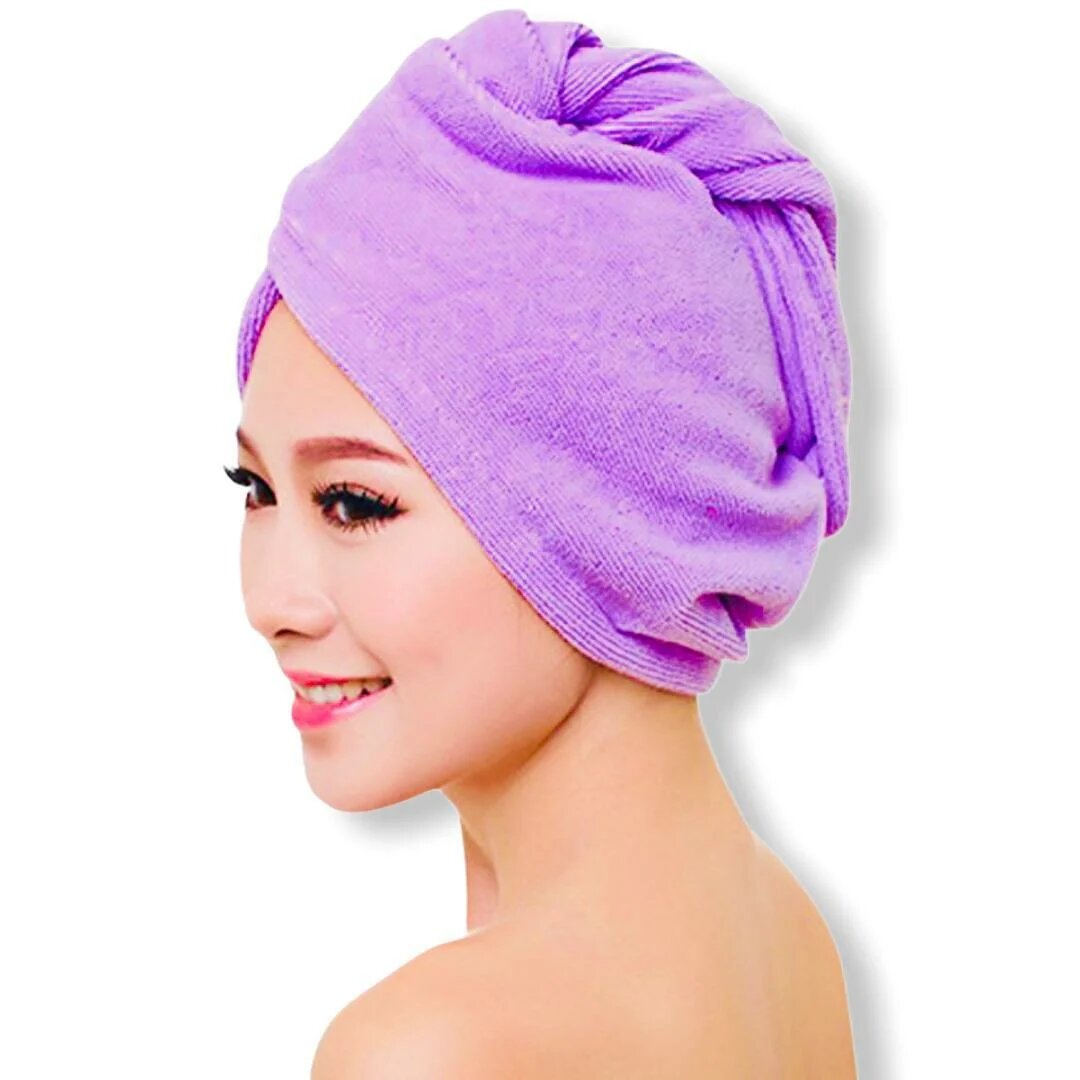 Полотенца для головы, для сушки волос, с пуговицей, из микрофибры