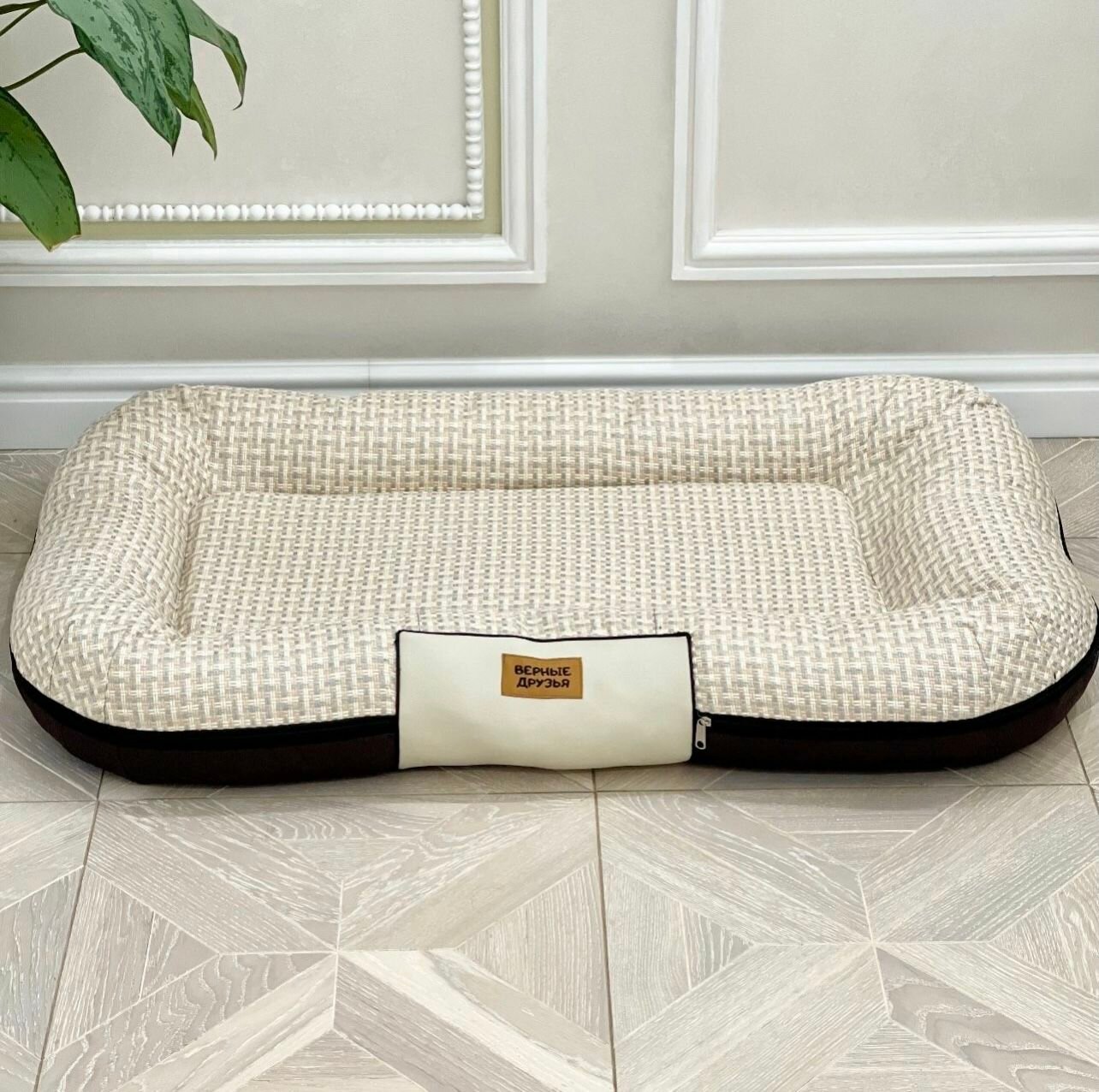 GLG Лежанка-матрас для собак и кошек "Комфорт". Бежевый, S. Размер 80*60*15 см.