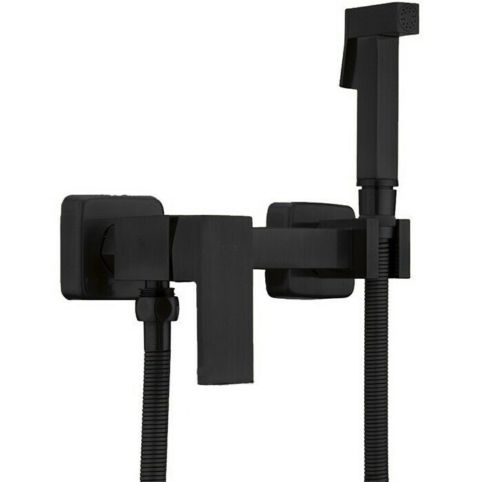 Гигиенический смеситель с душем F7504-6 Frap чёрный, латунный корпус