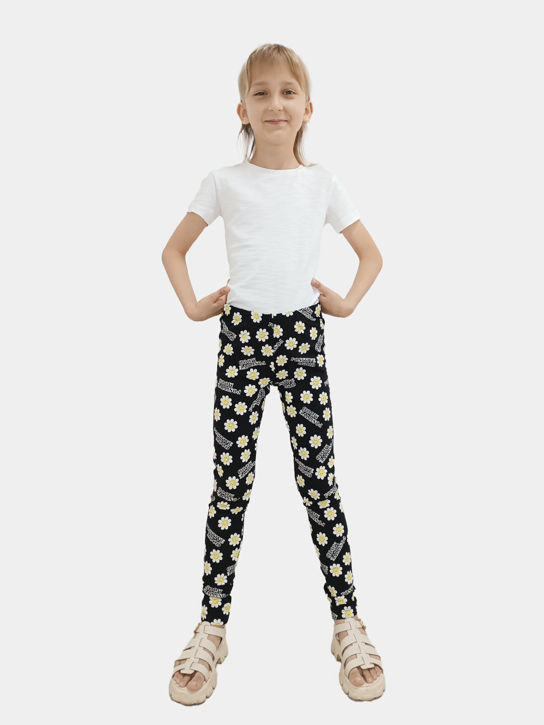 Легинсы , размер 140, black — фото 1