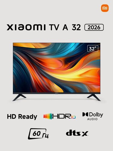 Изображение товара Телевизор TV Xiaomi A 32" 2026, 4K UltraHD, голосовое управление, черный