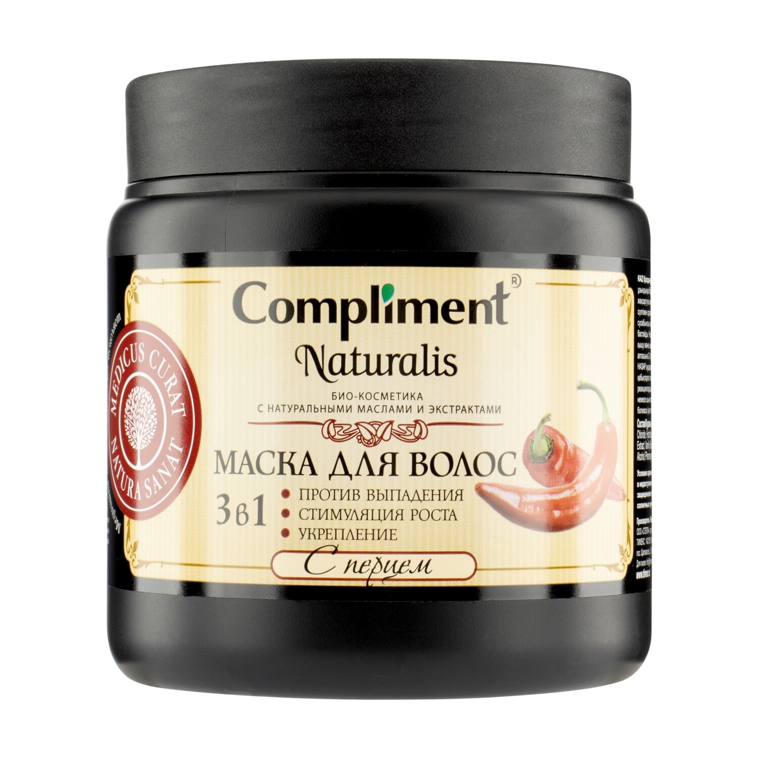 Маска для волос Compliment Naturalis, 3 в 1, с перцем, банка, 500 мл — фото 1