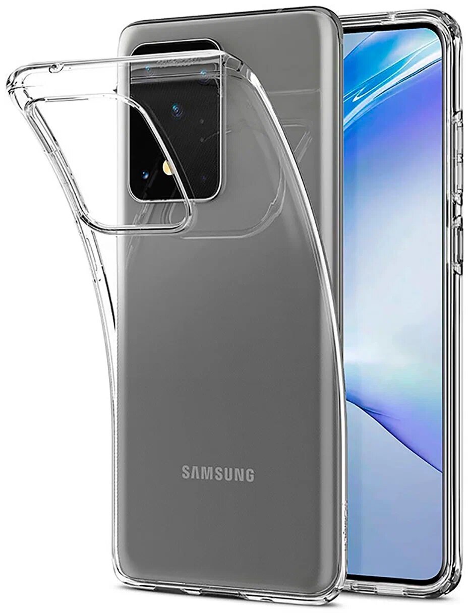 Тонкий прозрачный чехол для Samsung S20 ULTRA, силиконовый, защита камеры