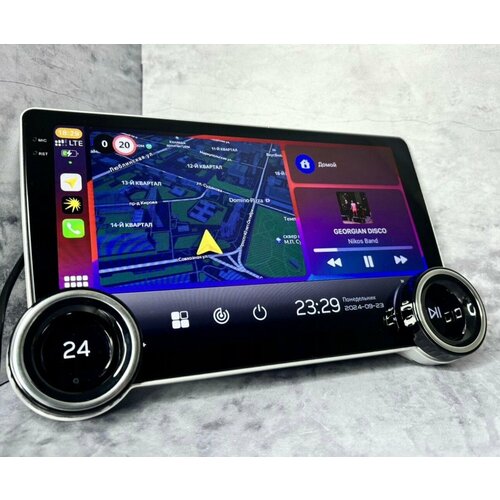 фото Магнитола android 4+64гб dsp wi-fi, carplay, gps с крутилками - экран 10дюймов eplutus