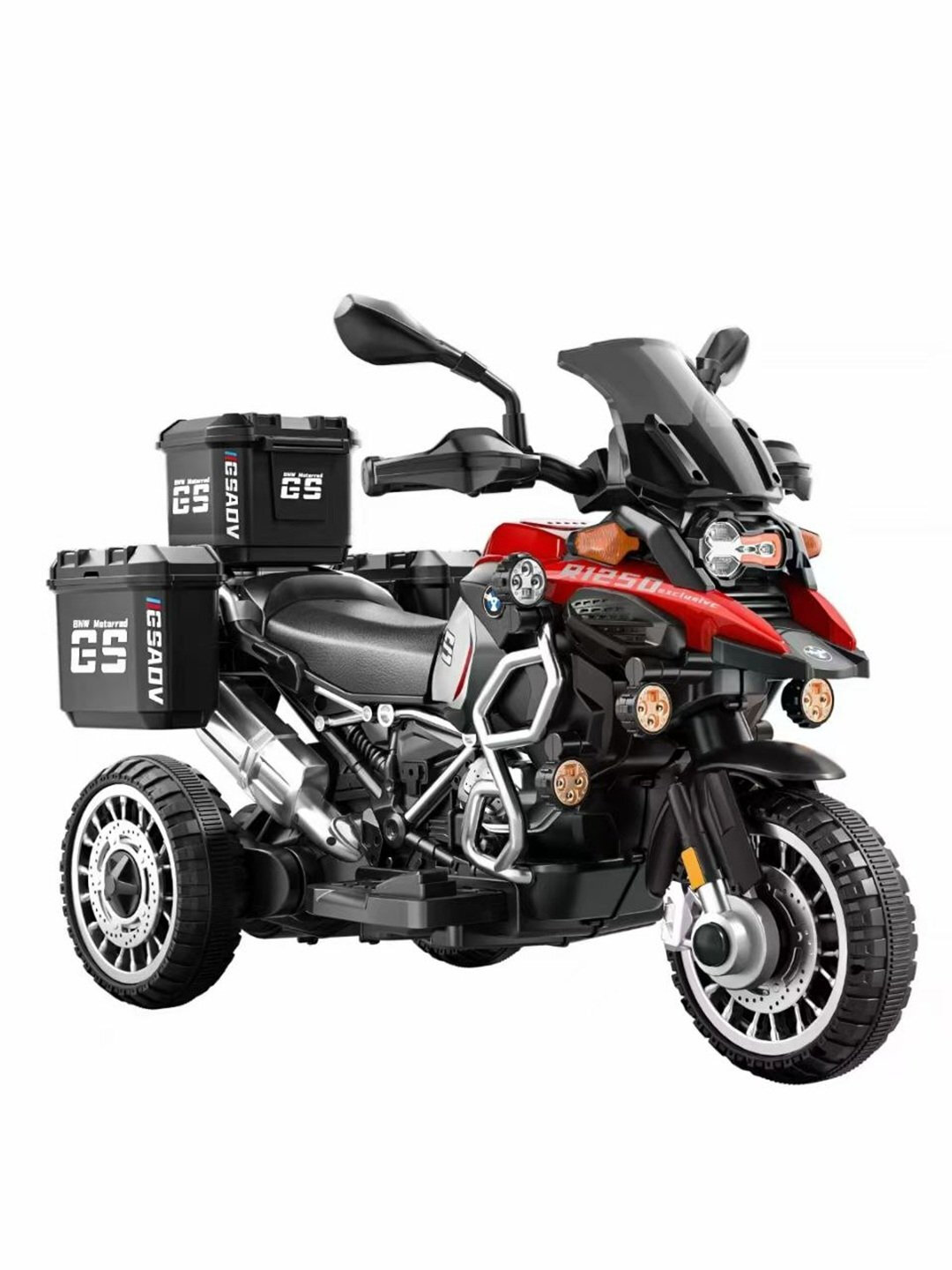 Электромотоцикл "BMW GS Adventure", для детей, 3 в 1, LED-фары, звук мотора,