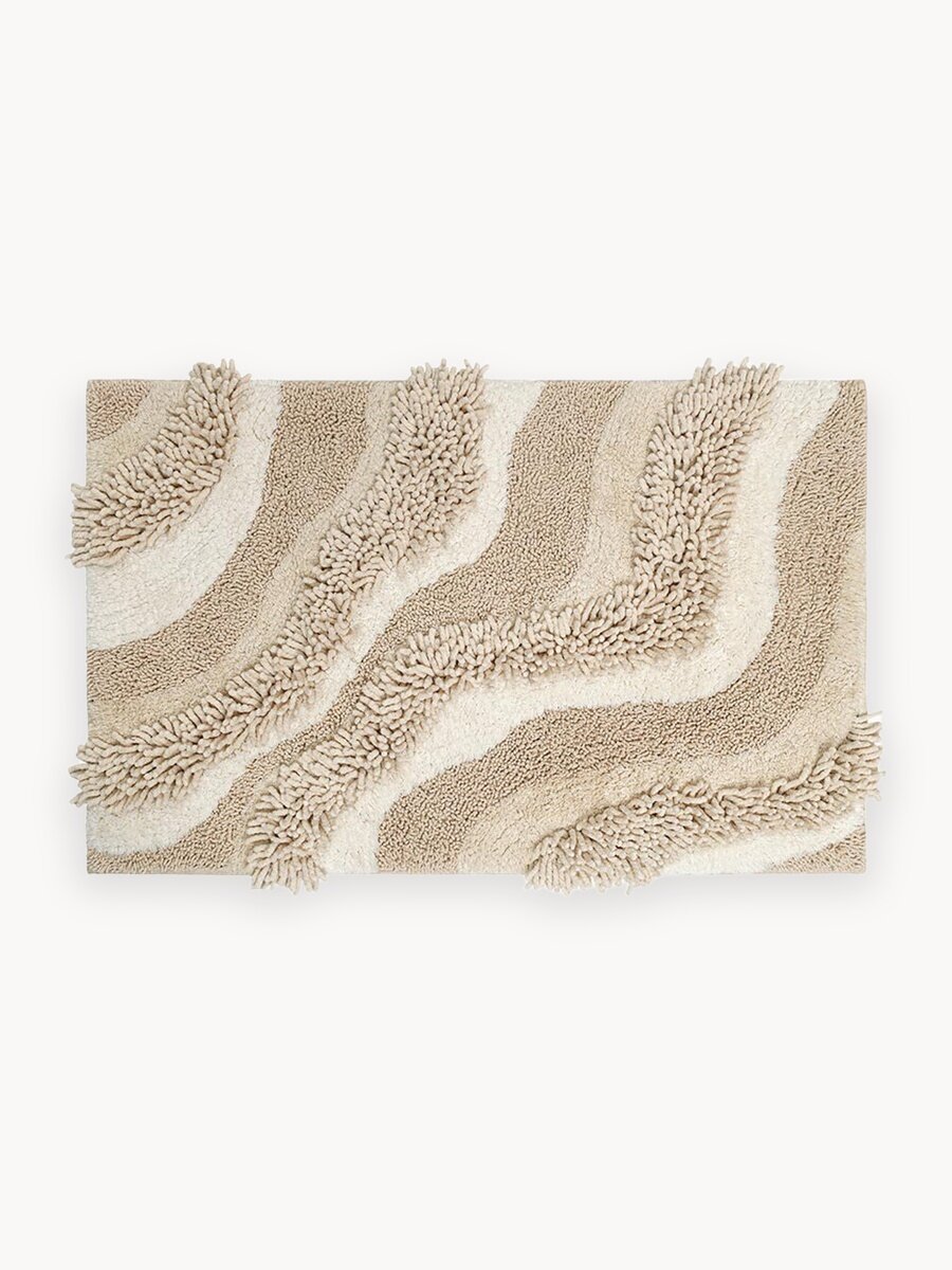 Коврик 50x80 см для ванной Sands бежевого цвета мягкий Ethnic Tkano TK25-BM0003