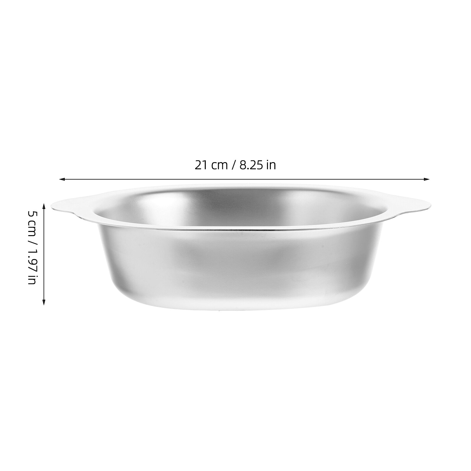 Стainless Steel Ramen Bowl С Двойной Ручкой Для Супа И Салата Объемный Корейский Кухонный Прибор Серебро 21.00Cm