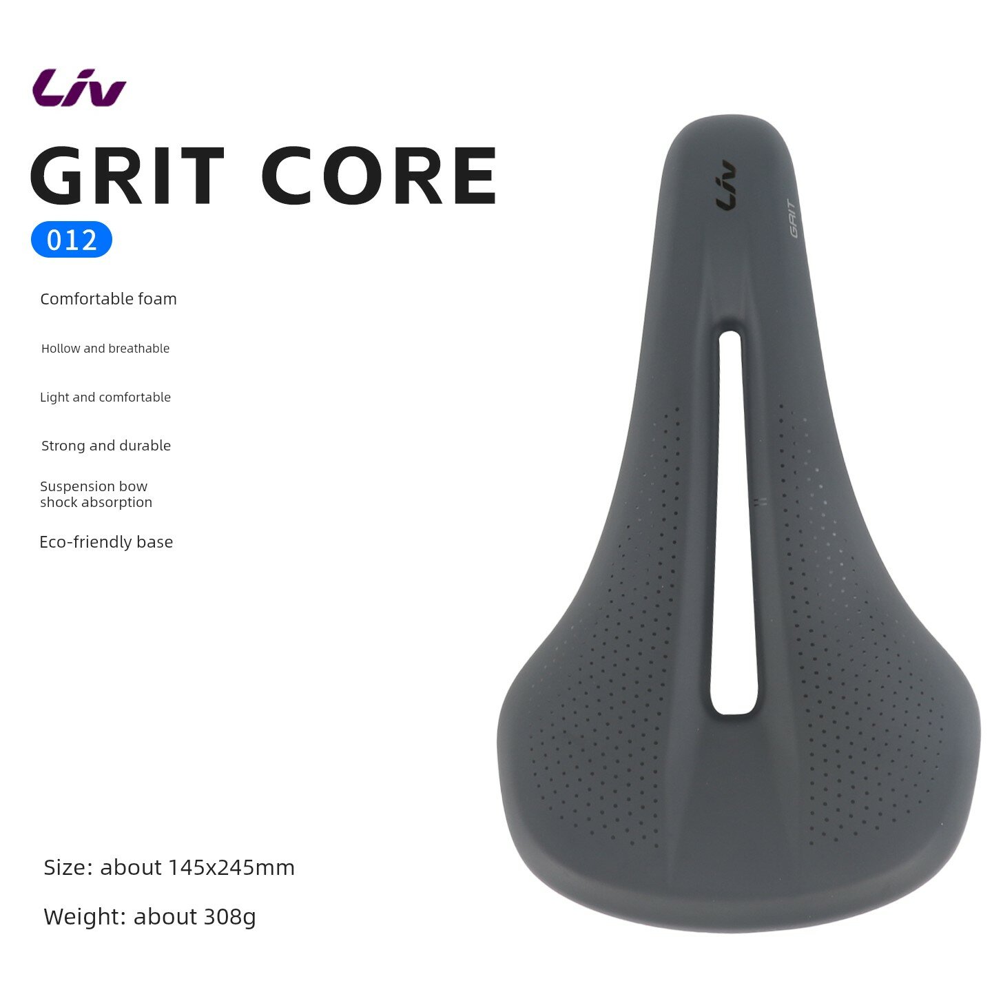 Liyifu Grit Core Hollow Велосипедное Седло для Горных Велосипедов, 24.5x14.5 см, Удобное Сиденье для Путешествий и