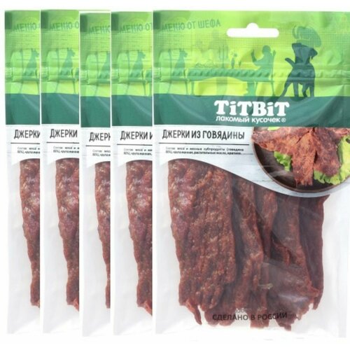 TitBit Лакомство для собак Меню от Шефа Джерки из говядины 70г 5шт 929₽