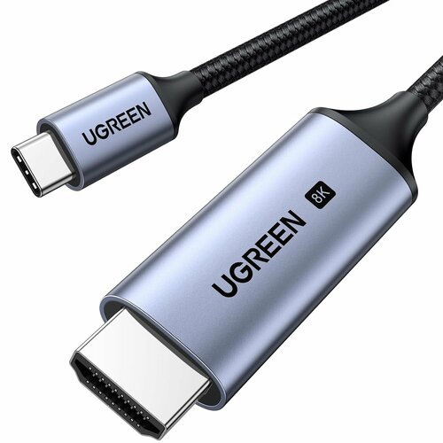 Кабель UGREEN USB-C to HDMI 8K CM565 Thunderbolt 4 3 to HDMI 2.1 2м CM565 для iPhone 15 16 Pro MacBook Pro iMac iPad Galaxy S22 S23 S24 S25 (15850)