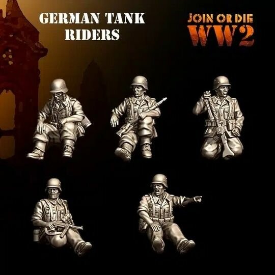 Набор миниатюр, Bolt Action, Германия, Танковый десант, German TANK RIDERS