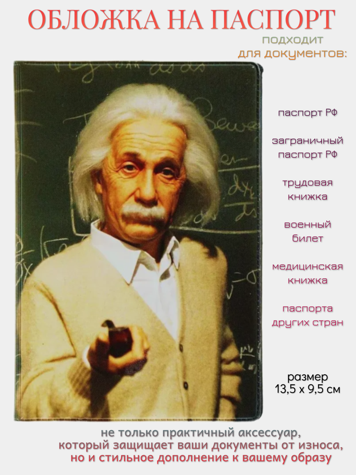 Обложка для паспорта Филькина Грамота  мультиколор